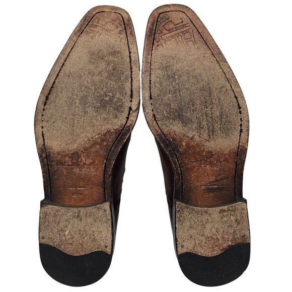 Vintage Mezlan Spain Men's size 10M Brown Leather Dress Shoes Cap-toe Oxfords 43 - Picture 3 of 10